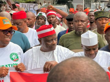 ADC protest against INEC in Abuja, Wednesday