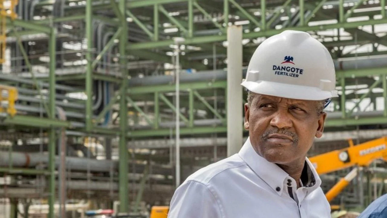 A file photo of Aliko Dangote at the refinery