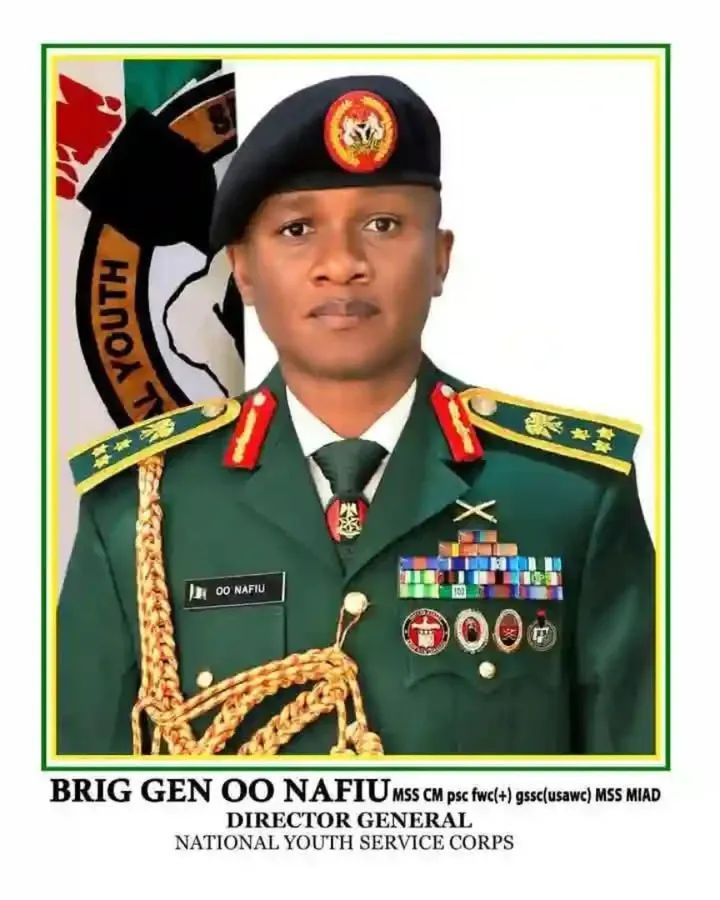 The Director-General of the National Youth Service Corps, Brigadier-General Olakunle Nafiu. Credit: NYSC