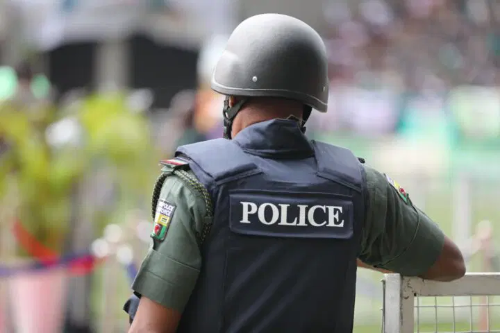 police from behind