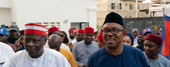 Kwankwaso (left) and Obi (right) in Abuja on Sunday, May 3, 2026.
