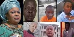 Patience Jonathan and her domestic workers,