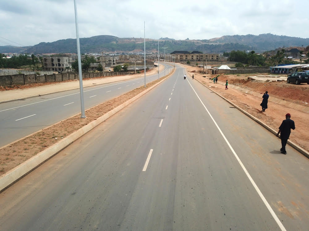 Ongoing construction of access road in Gishiri, Katampe district on Thursday