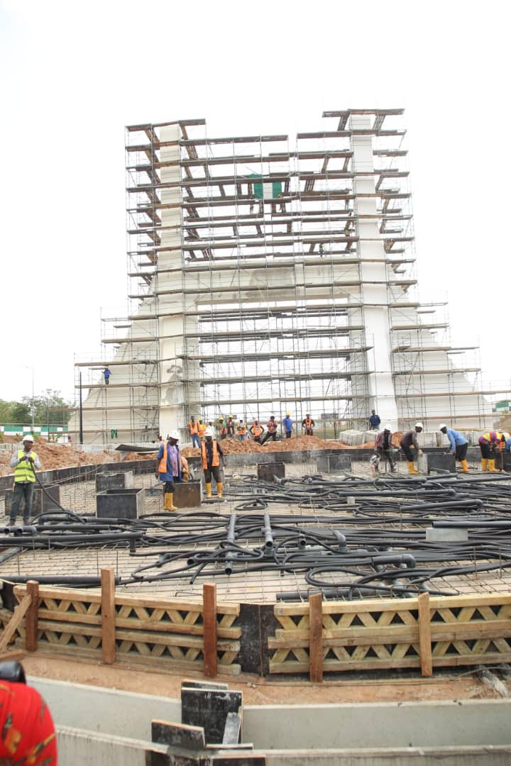 Ongoing remodeling of the Abuja City gate on Wednesday