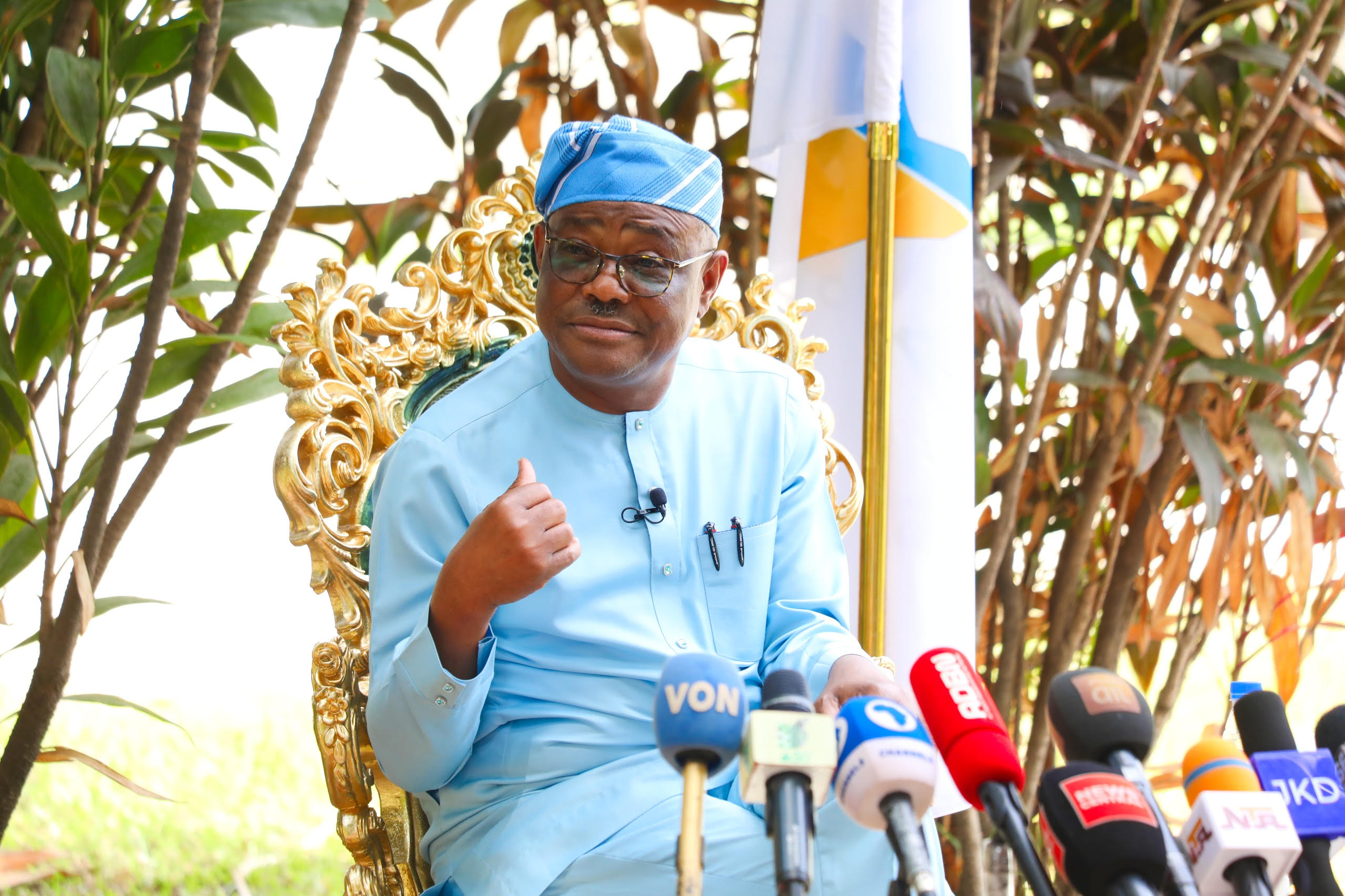 FCT Minister Barr Nyesom Wike fielding questions from journalists during the Minister's monthly Media Parley in Abuja on Wednesday