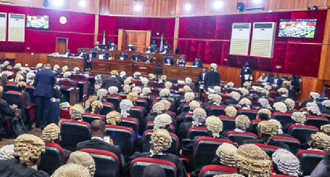 Lawyers converge at the Presidential Election Petition Tribunal in Abuja for a pre-hearing on May 8, 2023. PHOTOS: Sodiq Adelakun