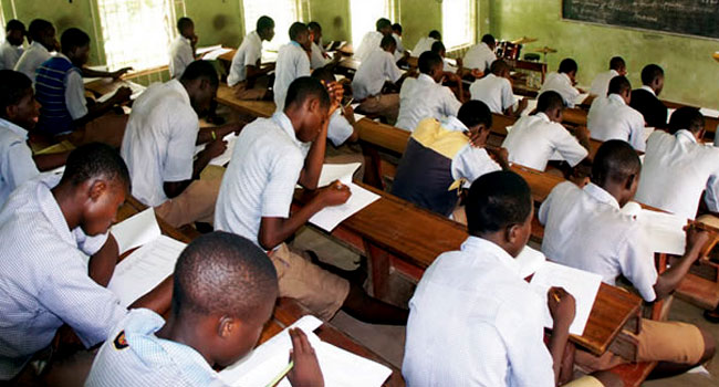 students in a exam hall.