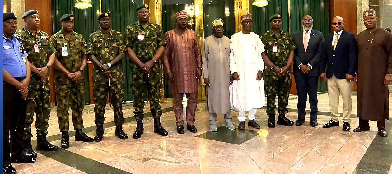 President Bola Tinubu on Thursday held a strategic meeting with security chiefs at the Presidential Villa in Abuja