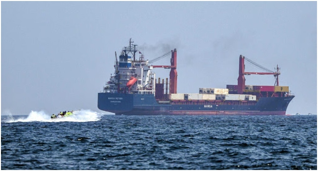 a vessel around the Strait of Hormuz….AFP